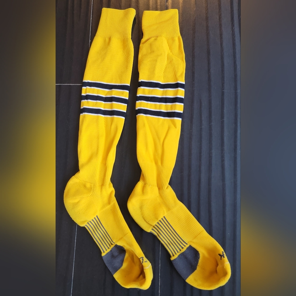 Yellow and Black Striped Men's Athletic Socks